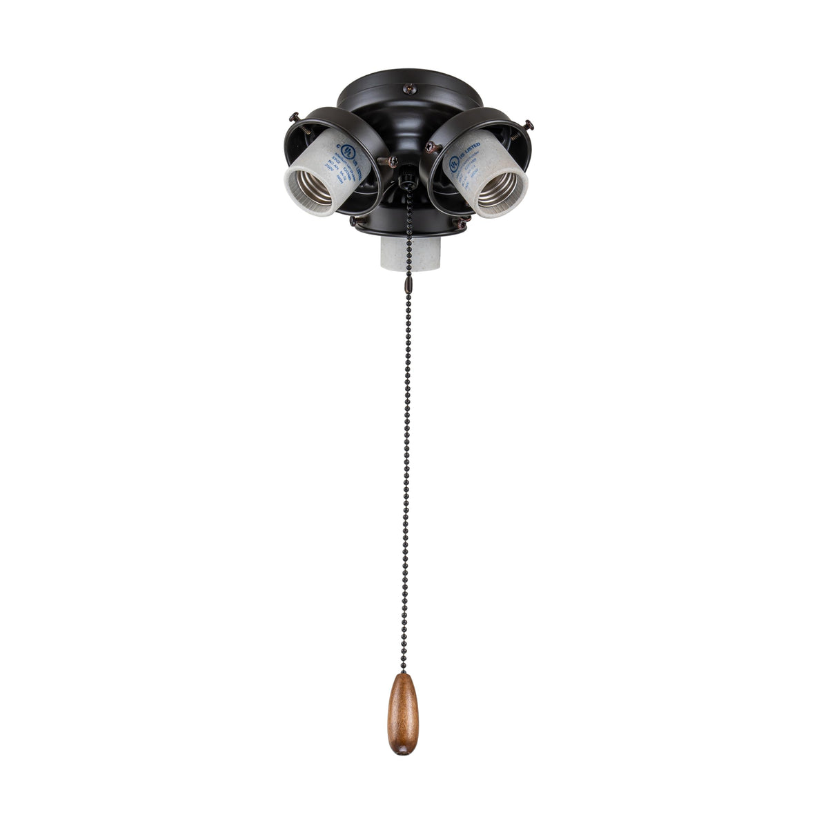 Aspen Creative Three-Light Ceiling Fan Fitter Light Kit, Oil Rubbed Bronze, Model 22002-31, Metal Construction