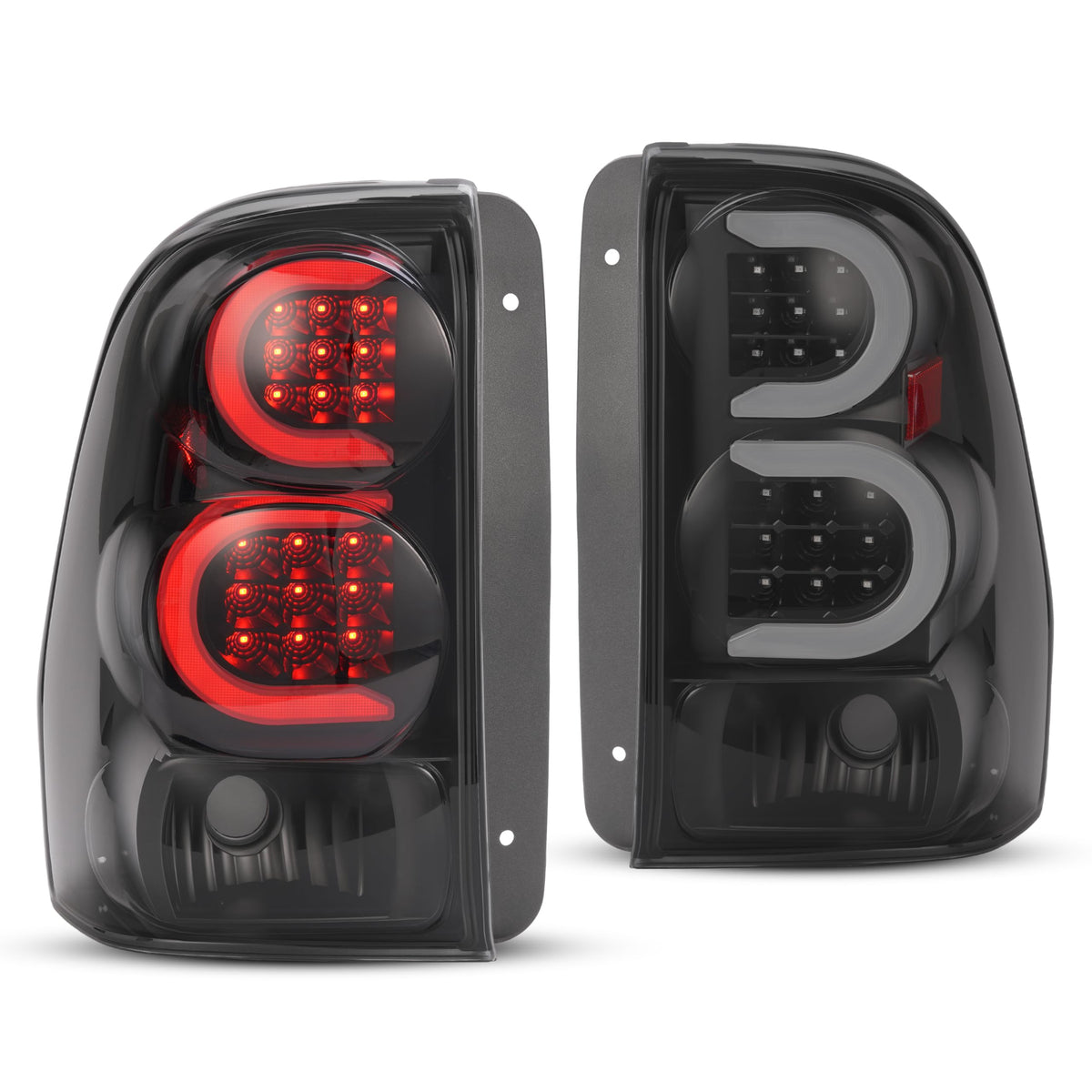 HECASA LED Tail Lights for 2002-2009 Chevy Trailblazer - Smoke Lens, Black Housing, Model MO-3454